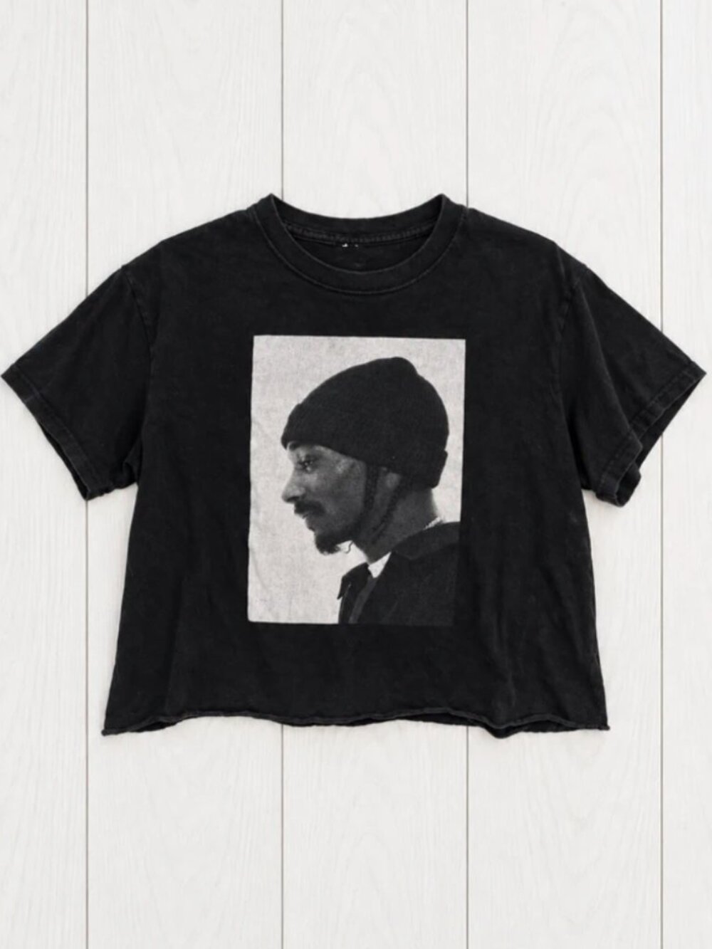 Snoop Dogg Black Graphic Print Crop Top Short Sleeve T-Shirt Women’s Size S